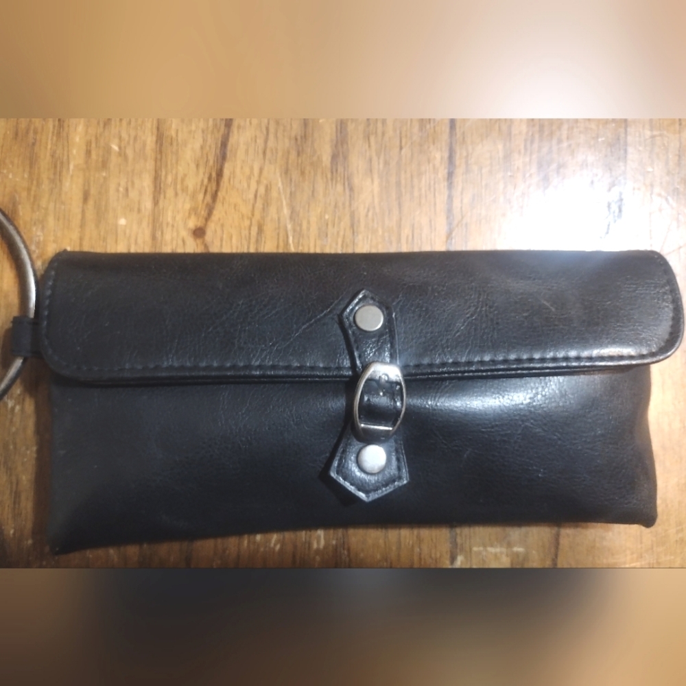 Victoria secret Black Leather Wristlet Clutch